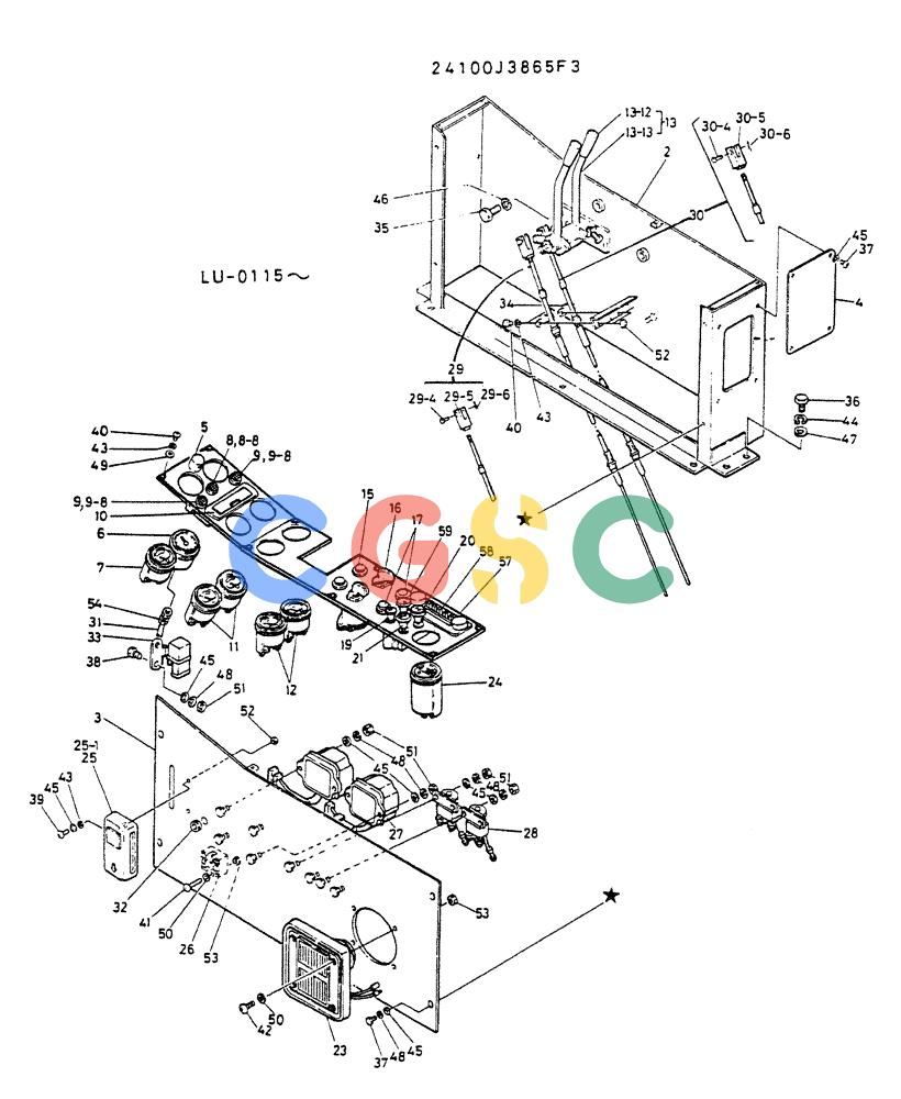 神钢零件查询(K935) - EXCAVATOR SUPPLEMENT ASN LU00154 (1/76-12/03) (07-011) - PANEL ASSY, INST (FOR VIETNAM) Kobelco