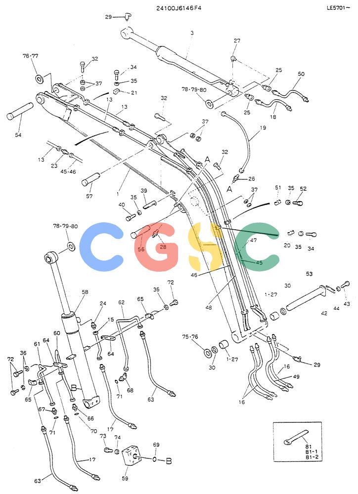 神钢零件查询(K903) - MARK II EXCAVATOR BTW LE6601 - LE7871 (1/88-12/03) (07-001[06]) - BOOM ASSY, 3.65M Kobelco