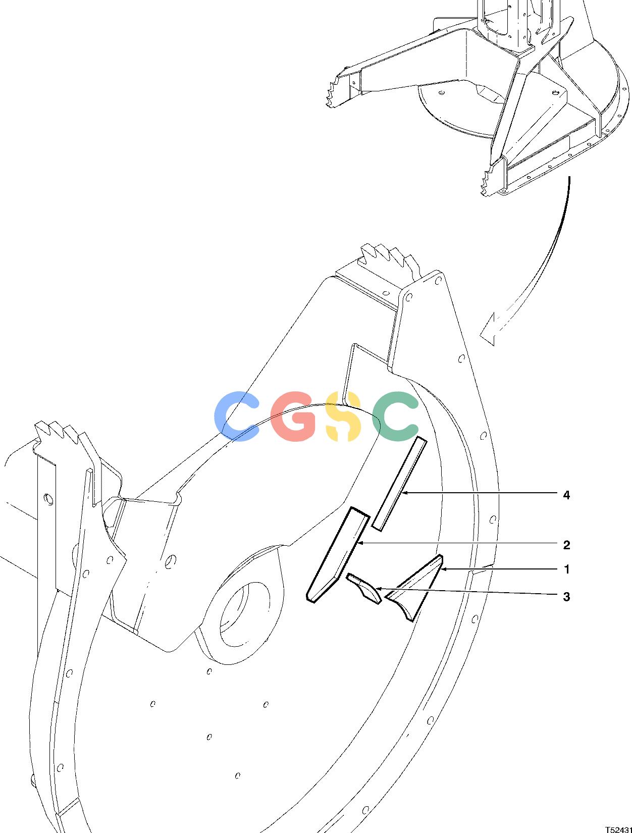 约翰迪尔零件查询S547 - ATTACHMENTS FELLING HEAD DEBRIS GUARD ( 10BC1396 - ) 4534-102/10 [4534-102/10]EPC John Deere online