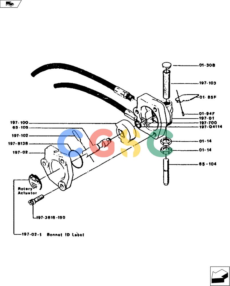 凯斯零件查询(3200) - TOOLBAR - DMI (1/80-12/90) (35.106.04) - R-6572 ROTARY ACTUATOR Case Agriculture