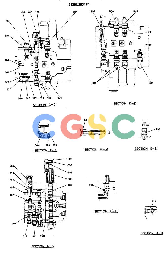 神钢零件查询(MD140C) - EXCAVATOR BTW YPU0301 - YPU0500 (1/80-12/06) (12-001[02]) - VALVE ASSY, CONTROL (2436U2631F1) Kobelco