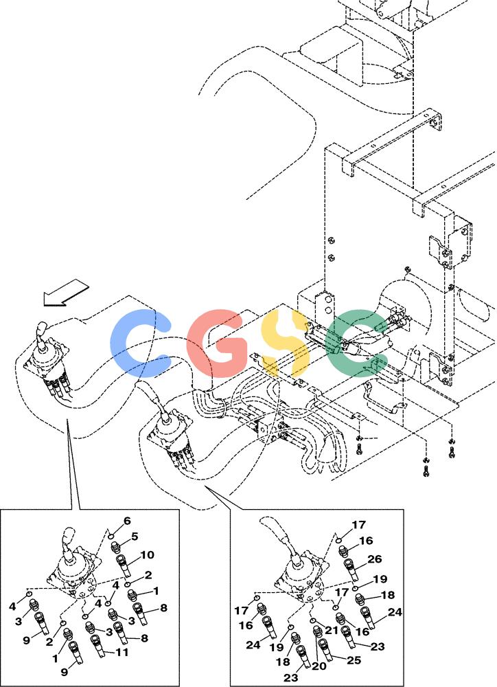 纽荷兰零件查询(E805) - CRAWLER EXCAVATOR (1/05-) (08-051-03[01]) - HYDRAULIC CIRCUIT - PILOT CONTROL LINES WITH LOAD HOLD New Holland Constructuion