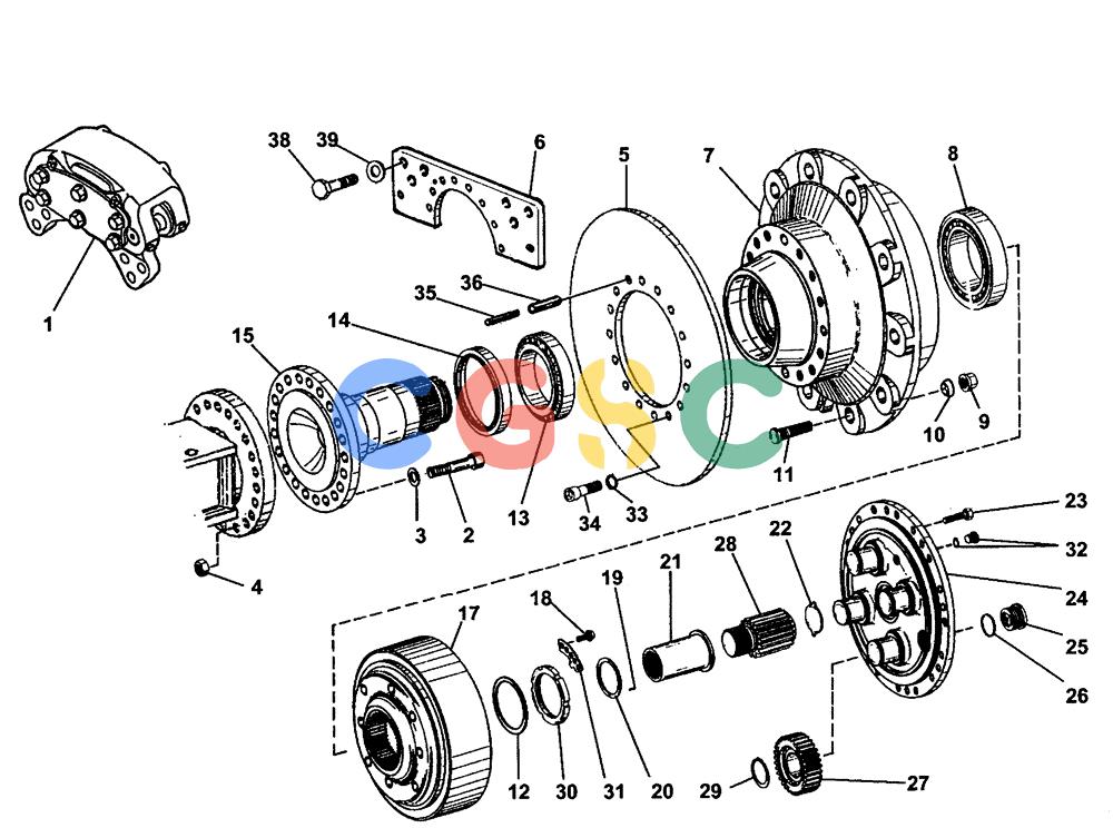 纽荷兰零件查询(AD250 (3.5 VERSION)) - ARTICULATED DUMP TRUCK (7/01-) (2.369[05]) - INTERMEDIATE AXLE - WHEEL REDUCTION GEAR New Holland Constructuion