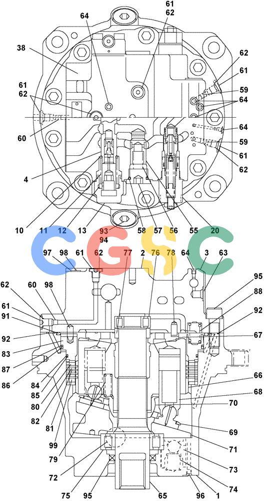 纽荷兰零件查询(E805) - CRAWLER EXCAVATOR (1/05-) (07-007-00[01]) - HYDRAULIC MOTOR - TRAVEL New Holland Constructuion