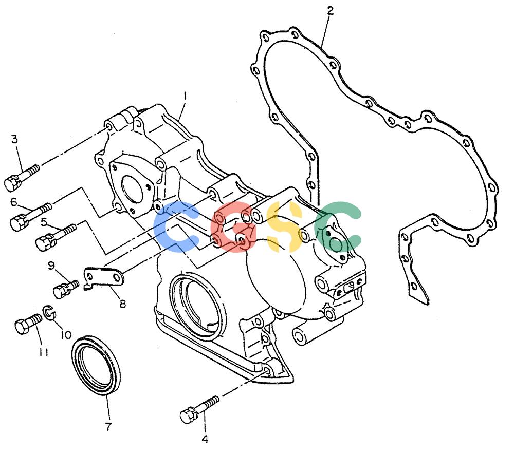 神钢零件查询(FD6(T)14) - NISSAN DIESEL ENGINE ASN 050001 - LK400 & LK500A (1/06-12/06) (01-009) - COVER-FRONT Kobelco