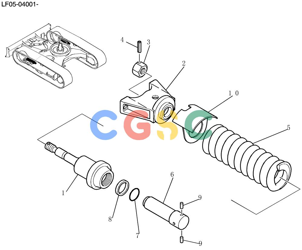 纽荷兰零件查询(E80BMSR) - CRAWLER EXCAVATOR ASN LF05-04001 - (N8TA18060) (360-01-1[1]) - IDLER ADJUST ASSY New Holland Constructuion