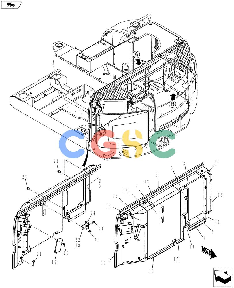 纽荷兰零件查询(E80BMSR) - COMPACT CRAWLER EXCAVATOR ASN LF06-04501 (NBTA18037) (01-069[01]) - GUARD INSTALLATION New Holland Constructuion