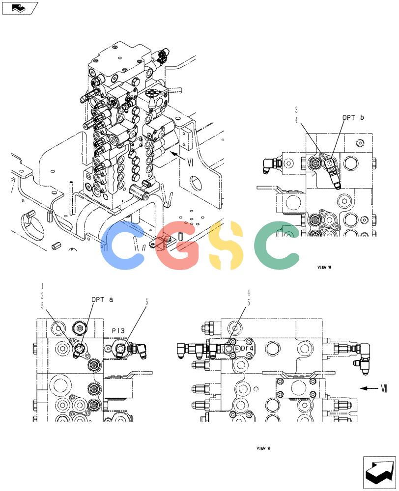 纽荷兰零件查询(E80BMSR) - COMPACT CRAWLER EXCAVATOR ASN LF06-04501 (NBTA18037) (01-027[04]) - CONTROL LINES, MAIN (NIBBLER & BREAKER + DOZER) New Holland Constructuion