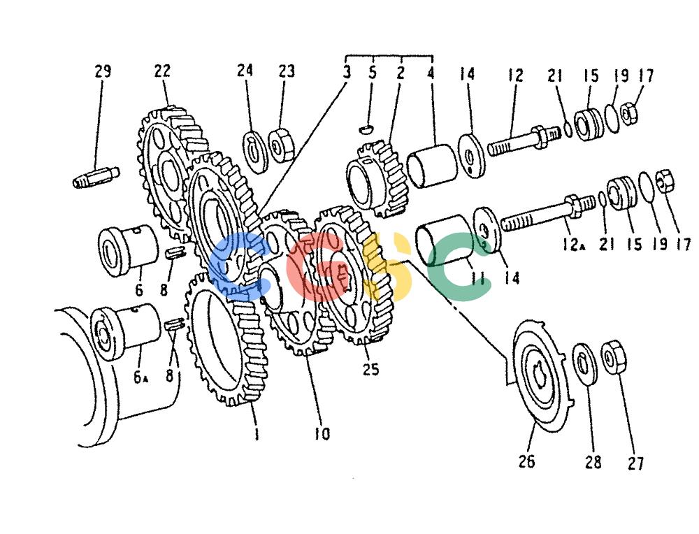 神钢零件查询(6D22-TC) - MITSUBISHI DIESEL ENGINE - K912, K912LC, & K916 (1/83-12/06) (01-015) - TIMING GEAR Kobelco