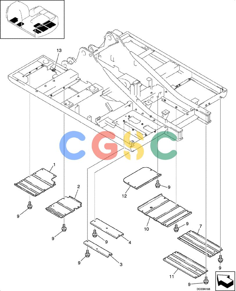 纽荷兰零件查询(E215) - CRAWLER EXCAVATOR (NA) - ASN N6DA21215 (1/06-) (09 -07[00]) - TURNTABLE - ACCESS COVERS New Holland Constructuion