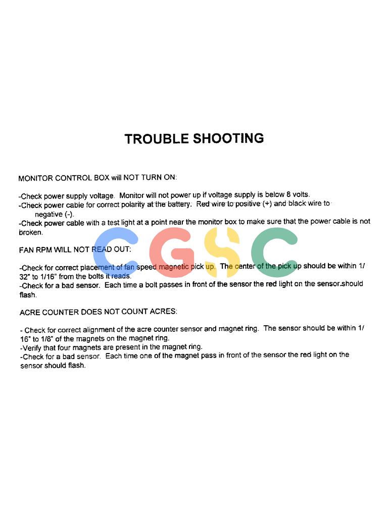 凯斯零件查询(2400) - CONCORD AIR SYSTEM (1/96-12/99) (C10) - TROUBLE SHOOTING Case Agriculture
