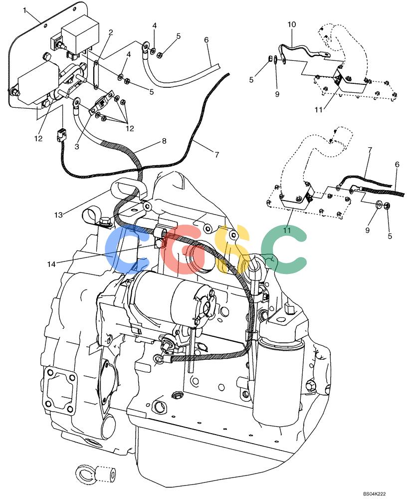 纽荷兰零件查询(DC85) - CRAWLER DOZER (8/04-) (04-23) - GRID HEATER - CABLES New Holland Constructuion