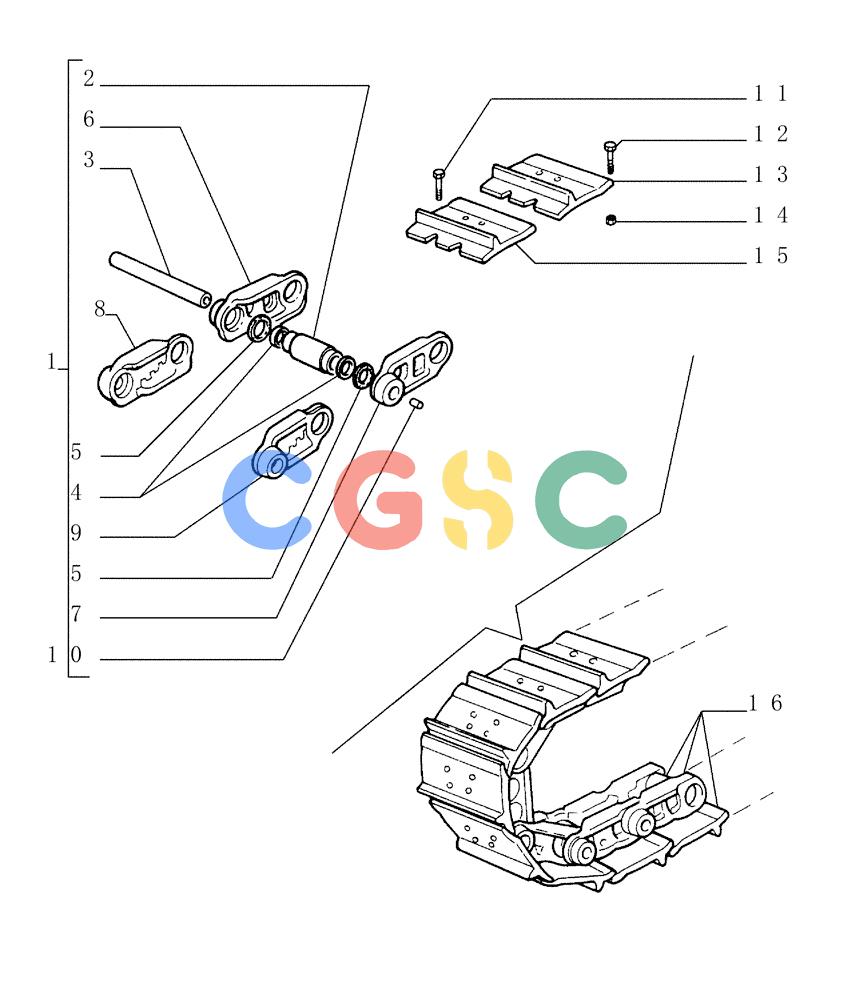 纽荷兰零件查询(FD145) - CRAWLER DOZER (N.A. VERSION) (10/98-) (9.347[01]) - SALT TRACK CHAIN - SHOES (1GR.L=550MM) - OPTIONAL CODE 76029243 New Holland Constructuion