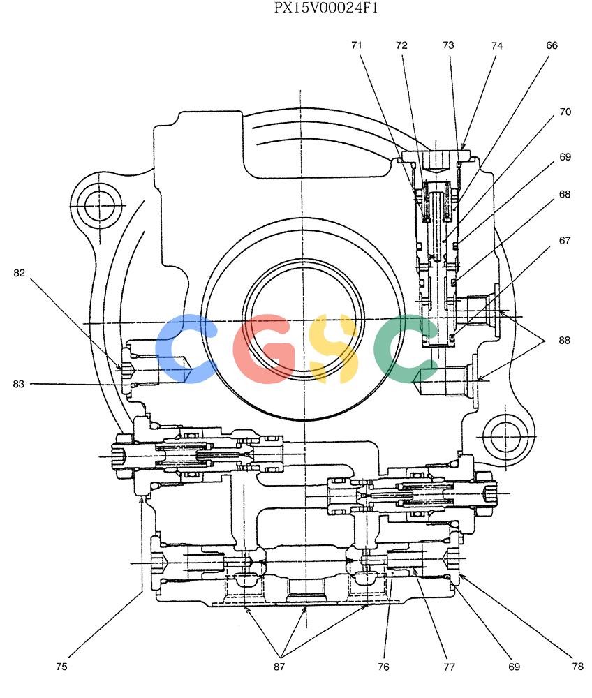 纽荷兰零件查询(E35SR) - COMPACT CRAWLER EXCAVATOR ASN PX13-15001 (N6TN61732) (NA) (1/06-) (07-017[01]) - MOTOR ASSY (SWING) New Holland Constructuion