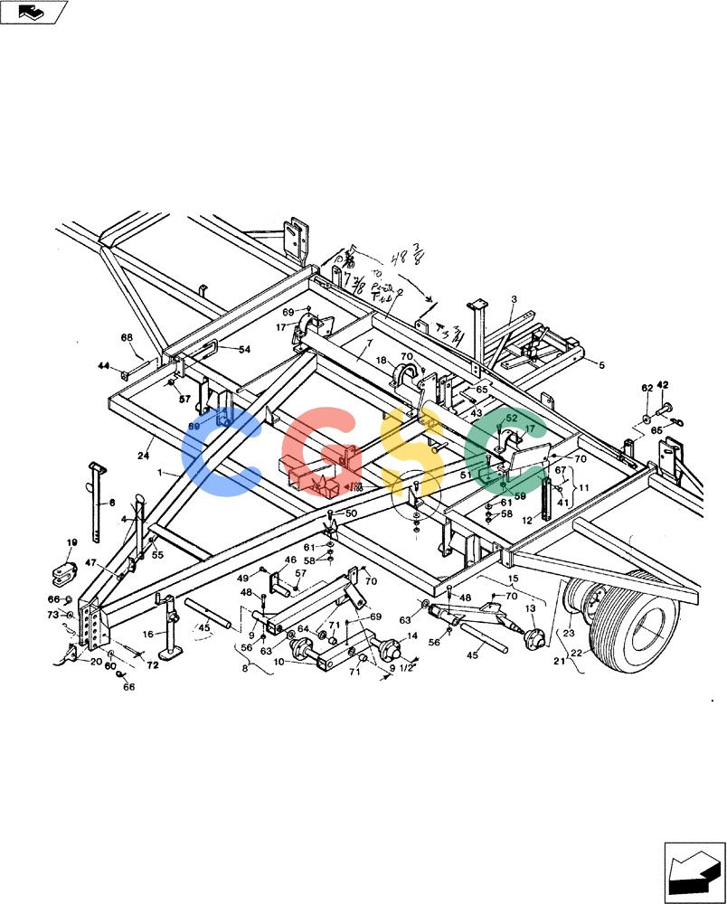 凯斯零件查询(4100 II) - DMI APPLICATOR - 1990 (1/90-12/95) (39.100.01) - FRAME ASSEMBLY Case Agriculture