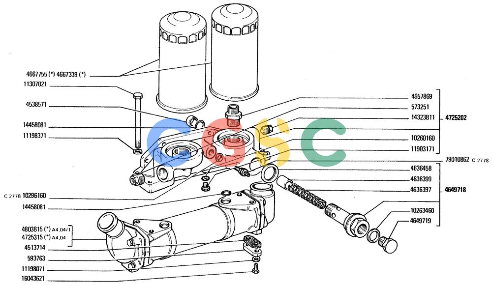 纽荷兰零件查询(FD20) - CRAWLER DOZER (A3.03[001]) - OIL FILTER AND HEAT EXCHANGER New Holland Constructuion