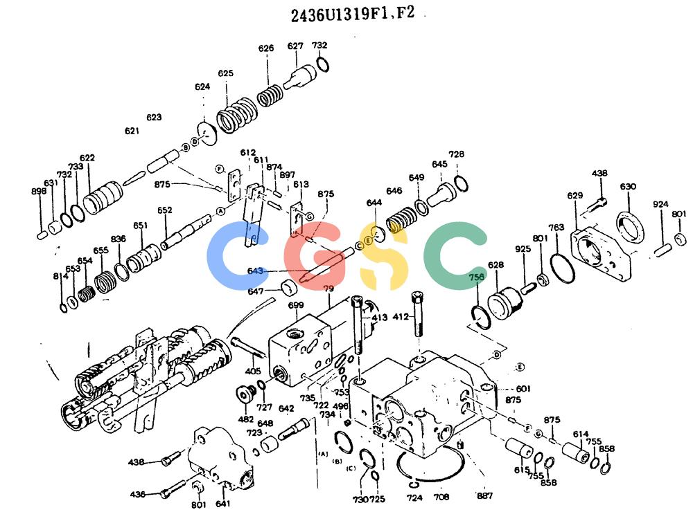 神钢零件查询(MD140BLC) - EXCAVATOR BTW YP1001 - YP1281 (1/80-12/06) (11-015) - REGULATOR ASSY 2436U1319F1,F2 Kobelco