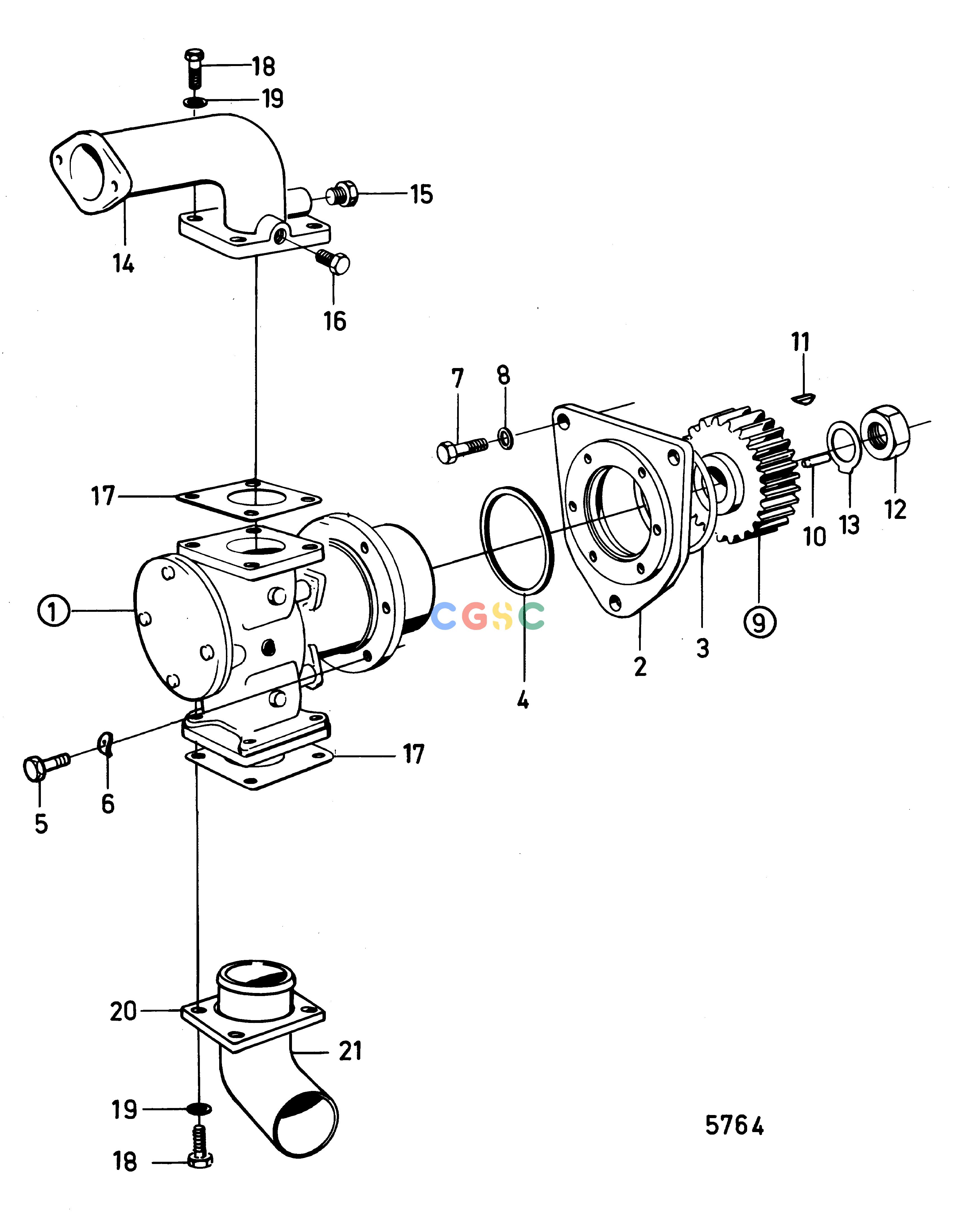 沃尔沃零件查询TAMD103ACooling SystemSea Water PumpEPC Volvo Penta Parts catalog