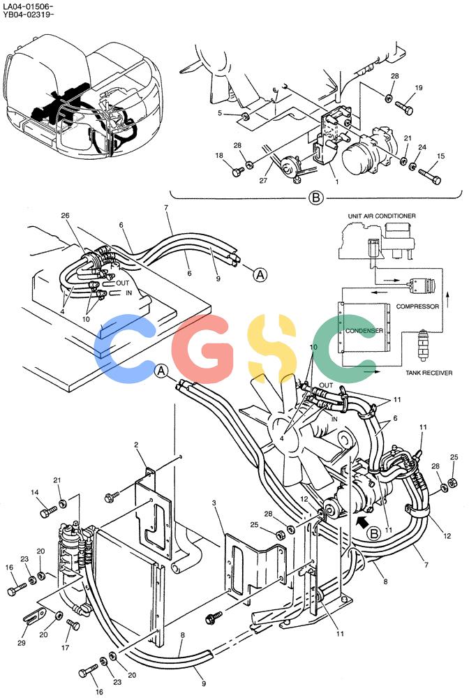 纽荷兰零件查询(E200SRLC) - CRAWLER EXCAVATOR BTW LA04-01506 - LA04-01625 (01-051) - CONDITIONER ASSY, AIR New Holland Constructuion