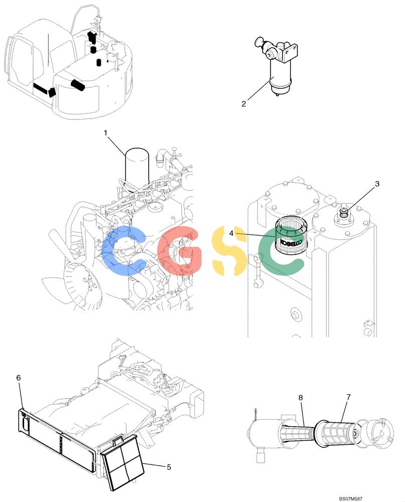 纽荷兰零件查询(E135B) - CRAWLER EXCAVATOR TIER 3 - ASN YH05-07001 (N8TA13006) (1/08-) (01-01[00]) - FUEL FILTER & OIL FILTER ELEMENTS New Holland Constructuion