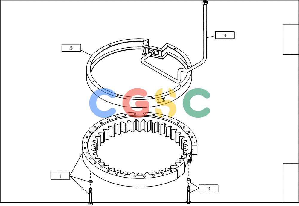 纽荷兰零件查询(EC270) - CRAWLER EXCAVATOR (7/00-) (11.010[001]) - SWIVEL CONNECTION INSTALL.MATERIAL (S/N 727002-UP) New Holland Constructuion