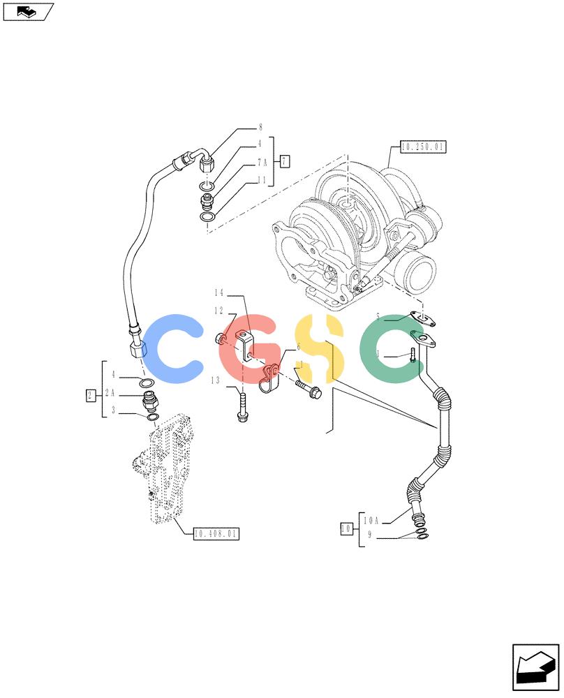 神钢零件查询(F4HFE413J A003) - ENGINE 5801404986 - 84371228 (1/10-) (10.304.05) - PIPING - ENGINE OIL (84518538) Kobelco