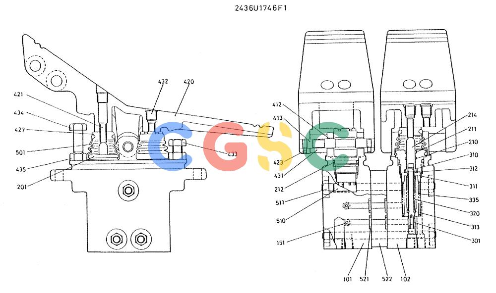 神钢零件查询(MD300LC) - EXCAVATOR BTW YC0101 - YC0300 (1/80-12/06) (08-014) - VALVE ASSY, PILOT Kobelco