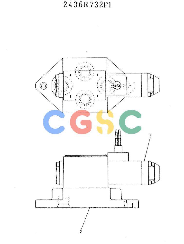神钢零件查询(MD300LC) - EXCAVATOR BTW YC0101 - YC0300 (1/80-12/06) (08-045) - VALVE ASSY, SOLENOID, 2436R732F1 Kobelco
