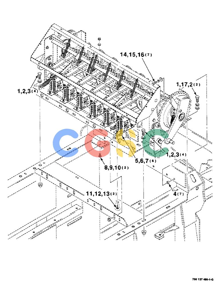 凯斯零件查询(8585) - CASE IH LARGE (3 X 4) RECTANGLER BALER (1/98-12/00) (6-10) - KNOTTER MOUNTING Case Agriculture