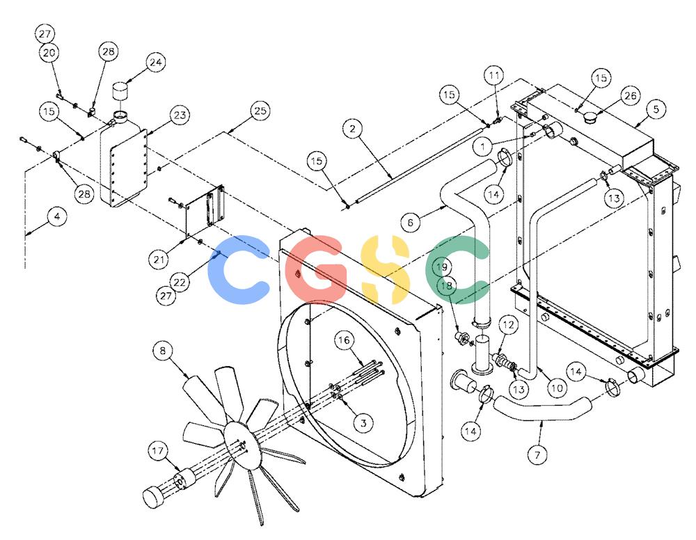 凯斯零件查询(FLX3330B) - FLOATER (12/99-9/02) (02-054) - RADIATOR COMPONENTS (FLX3300B CASE ENGINE) Case Agriculture