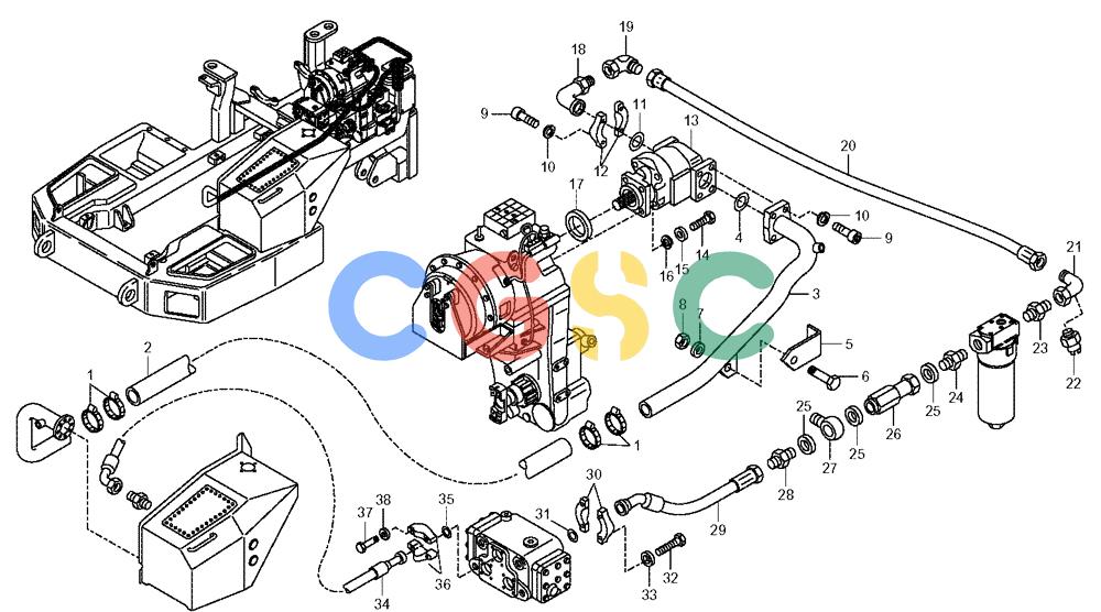 纽荷兰零件查询(AD300) - ARTICULATED DUMP TRUCK (1/01-) (3.413/3[06]) - POWER STEERING - HYDRAULIC SYSTEM New Holland Constructuion