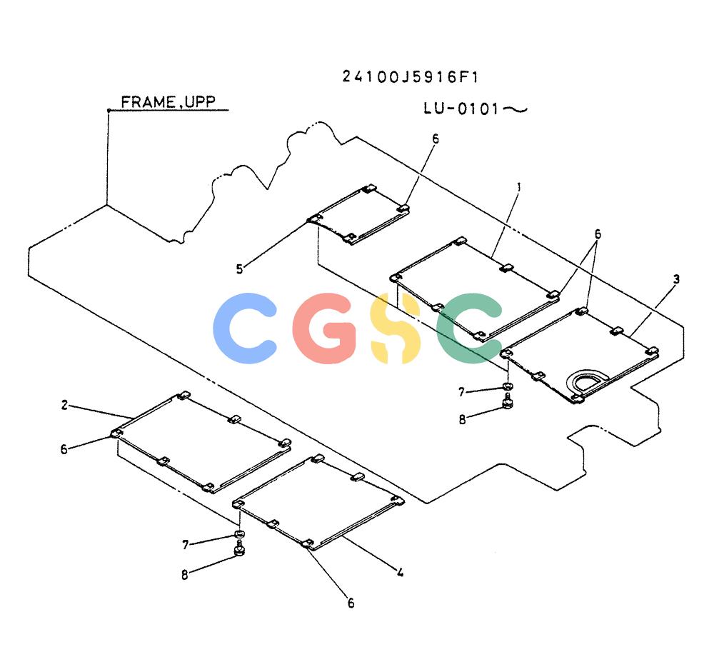 神钢零件查询(K935) - EXCAVATOR SUPPLEMENT ASN LU00154 (1/76-12/03) (02-048) - COVER ASSY (FOR ALASKA) Kobelco