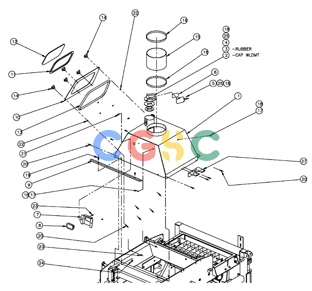 凯斯零件查询(FLX810) - FLEX-AIR APPLICATOR (10/03-8/09) (01-010) - HOPPER GROUP, FLEX, 60’ & 70’ Case Agriculture