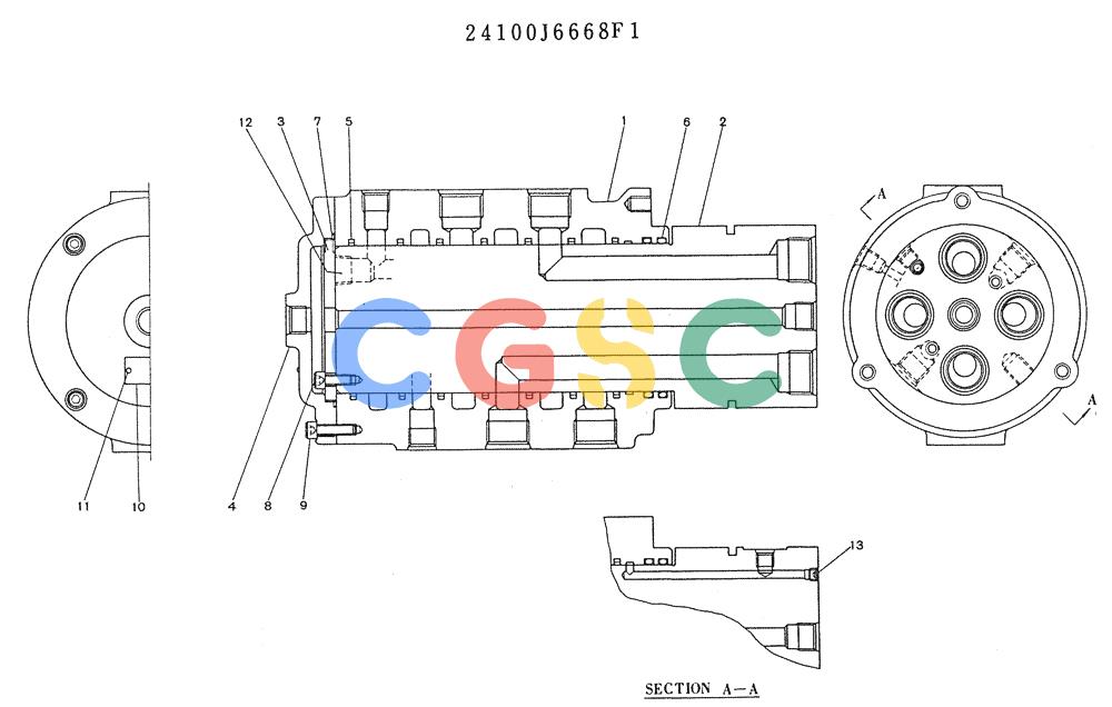 神钢零件查询(K905LC) - MARK II EXCAVATOR BTW YP1001 - YP1281 (1/87-12/03) (11-058) - JOINT ASSY, SWIVEL (P/N 24100J6668F1) Kobelco