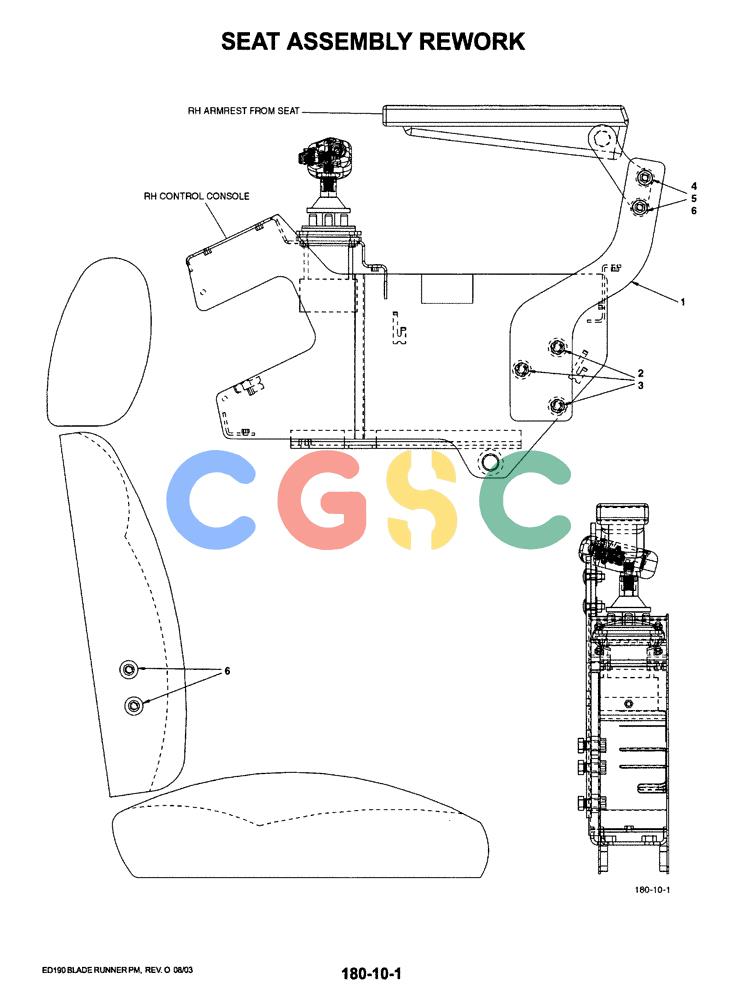 神钢零件查询(ED190LC-6E) - BLADE RUNNER EXCAVATOR/DOZER BTW YL03U0136 - YL03U0292 (1/05-12/06) (01-058) - SEAT ASSEMBLY REWORK Kobelco