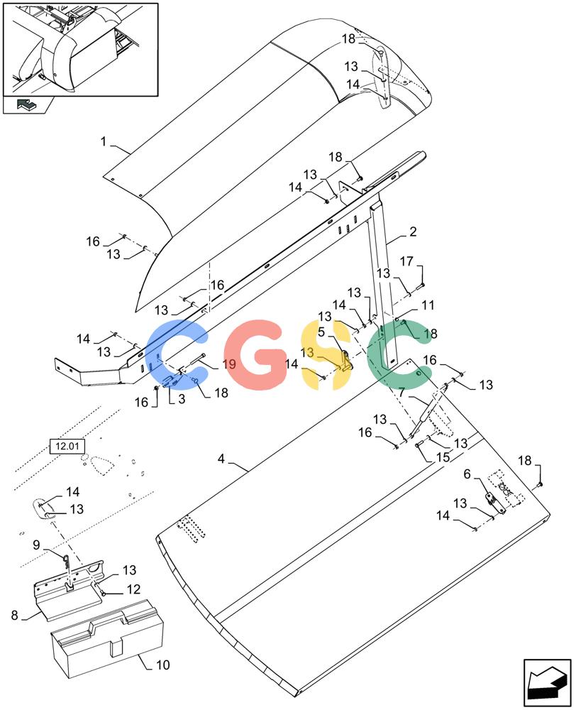 凯斯零件查询(LB433S) - BIG RECTANGULAR BALER (9/08-12/12) (08.05[01]) - PROTECTIONS, LH Case Agriculture