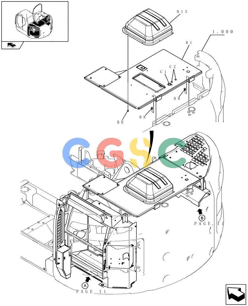 纽荷兰零件查询(E235BSR) - CRAWLER EXCAVATOR (5/07-) (1.300[10]) - HOODS New Holland Constructuion