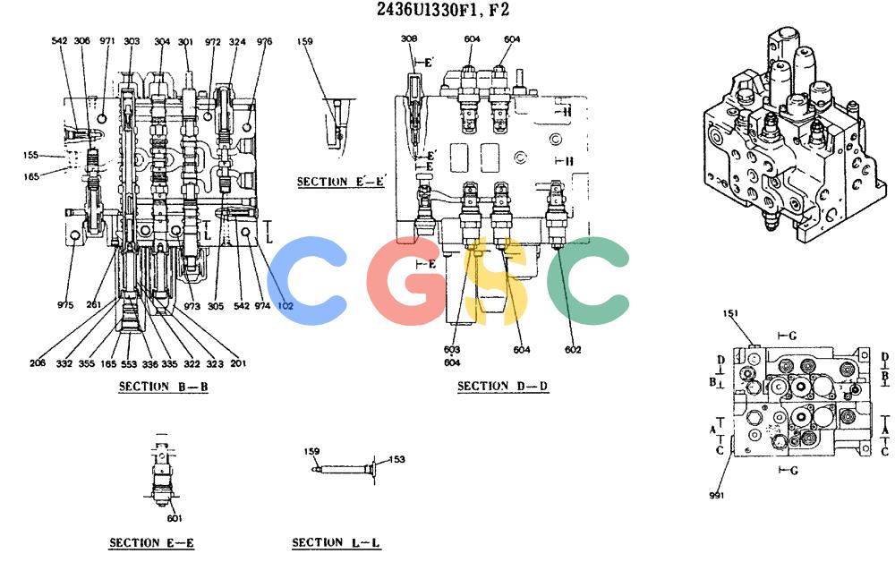 神钢零件查询(MD140BLC) - EXCAVATOR BTW YP1001 - YP1281 (1/80-12/06) (11-017[01]) - VALVE ASSY, CONTROL Kobelco