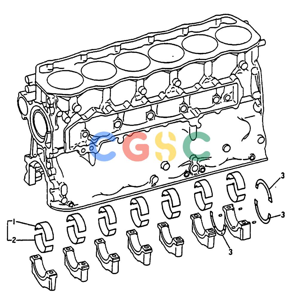 神钢零件查询(MD240C) - EXCAVATOR BTW LLU0301 - LLU0600 (1/80-12/06) (17-002) - CRANKSHAFT BEARING - 020-120A Kobelco