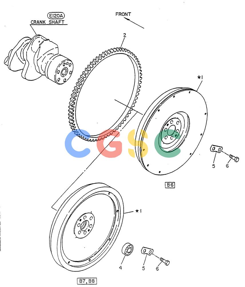神钢零件查询(FD6(T)14) - NISSAN DIESEL ENGINE ASN 050001 - LK400 & LK500A (1/06-12/06) (02-003[02]) - FLYWHEEL Kobelco