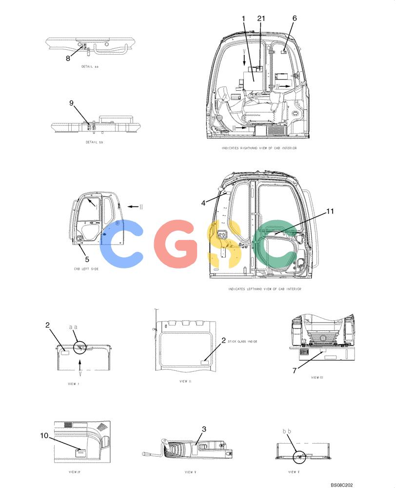 纽荷兰零件查询(E70BSR) - COMPACT CRAWLER EXCAVATOR BTW YT05-15001 - 18000 (NA) (4/08-) (07-02-00[01]) - NAME PLATE INSTALLATION (YF22T00052F5), PAGE 1 OF 2 New Holland Constructuion