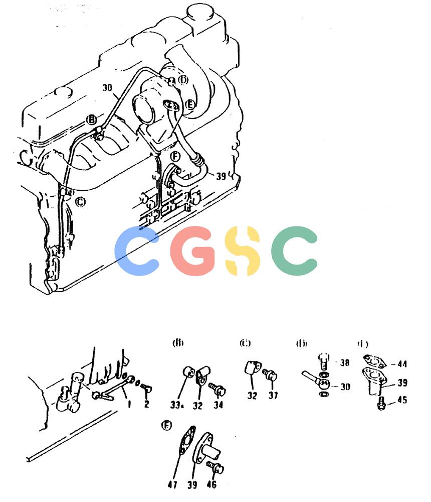 神钢零件查询(6D31-T) - MITSUBISHI DIESEL ENGINE - MD200BLC EXCAVATORS (1/06-12/06) (02-009) - OIL LINE Kobelco