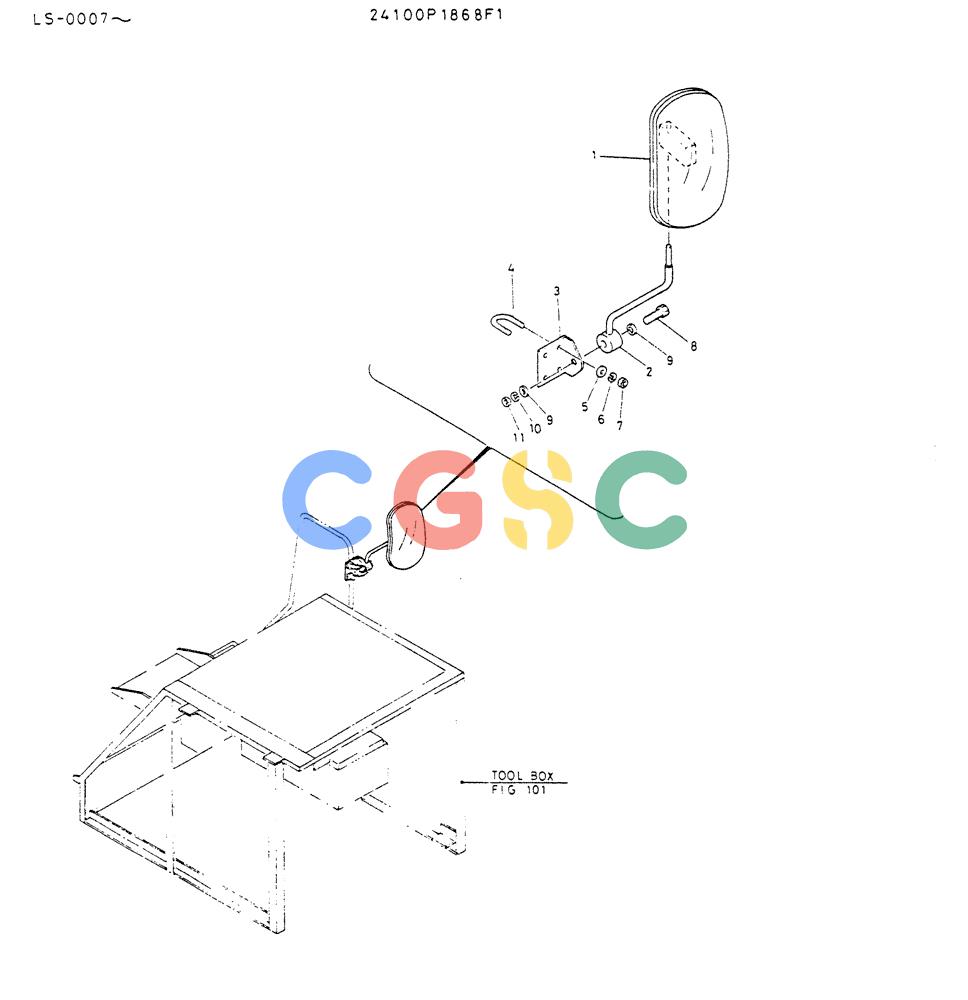 神钢零件查询(K916LC) - EXCAVATOR ASN YS0119 (1/87-12/03) (01-008) - MIRROR ASSY,BACK Kobelco