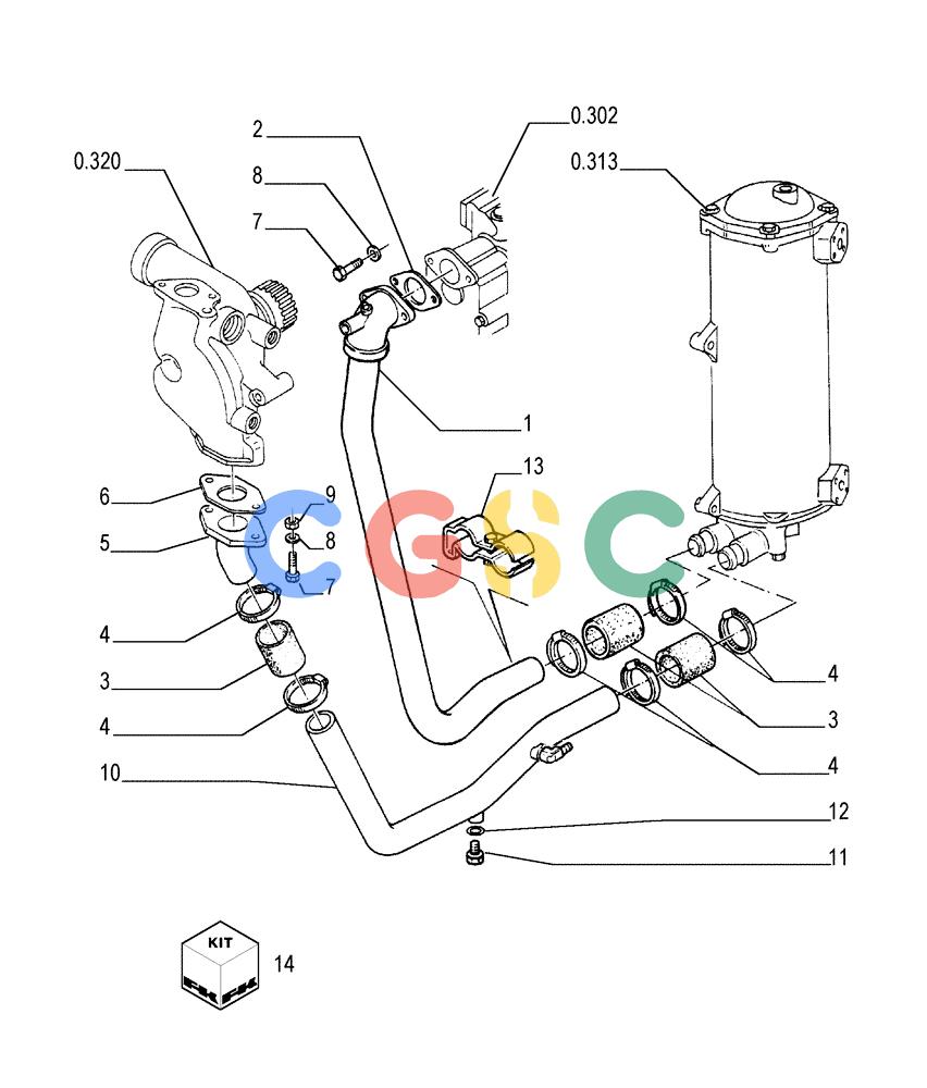 纽荷兰零件查询(FL175) - CRAWLER LOADER (N.A. VERSION) (6/92-) (0.323[01]) - PIPING - ENGINE COOLING SYSTEM New Holland Constructuion