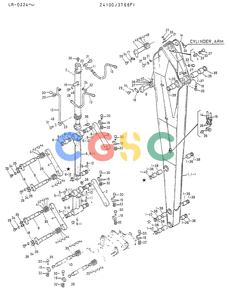 神钢零件查询(K914) - EXCAVATOR ASN LR-0143 (1/79-12/03) (08-007) - ARM ASSY LONG 5.0M Kobelco