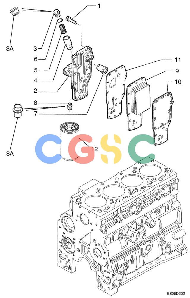 纽荷兰零件查询(DC75) - CRAWLER DOZER (8/04-) (02-34) - OIL FILTER AND COOLER New Holland Constructuion