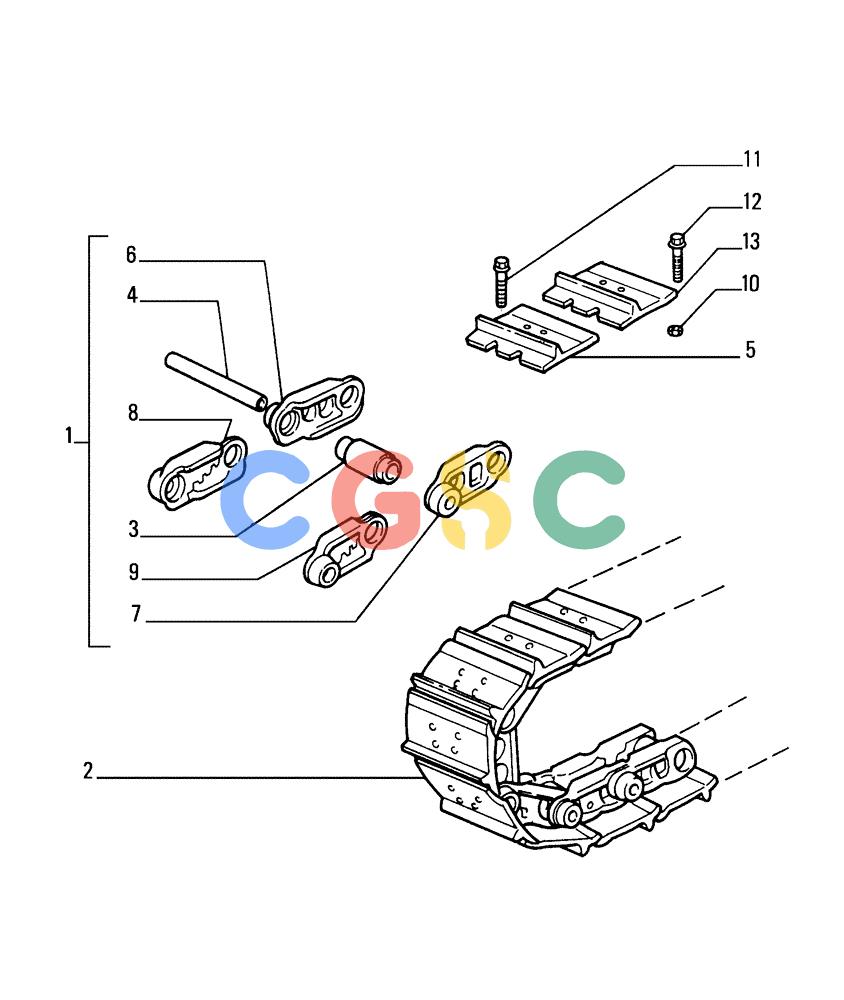 纽荷兰零件查询(FD255) - CRAWLER DOZER (N.A. VERSION) (7/95-) (2.349[01]) - TRACK CHAIN - SHOES (L=550mm) New Holland Constructuion