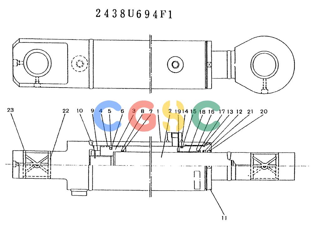 神钢零件查询(K907LC) - MARK II EXCAVATOR ASN YQ0565 (GLOBAL) (1/87-12/03) (11-048) - CYLINDER ASSY Kobelco