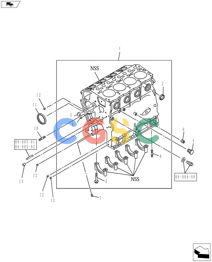纽荷兰零件查询(E70BSR) - COMPACT CRAWLER EXCAVATOR ASN YT06-18001 (08-002[01]) - CYLINDER BLOCK New Holland Constructuion