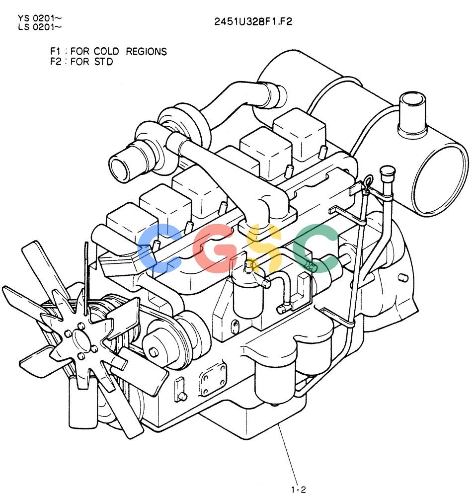 神钢零件查询(K916LC) - MARK II EXCAVTOR ASN YS0201 (1/89-12/03) (05-002) - ENGINE ASSY Kobelco